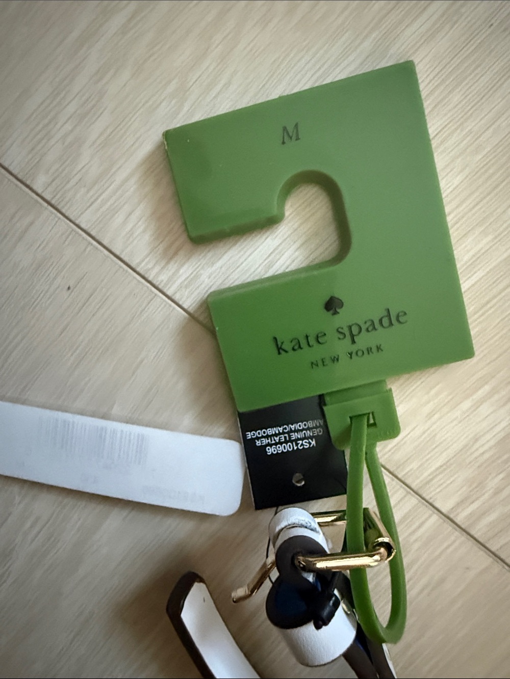 kate spade White and Blue Reversible Bow-Accent Slim Belt - Picture 2 of 7